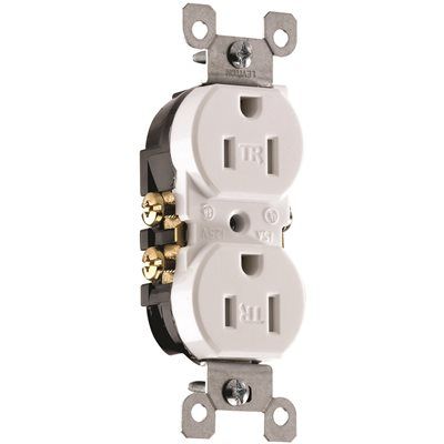 Leviton 15 Amp Weather and Tamper Resistant Duplex Outlet, White