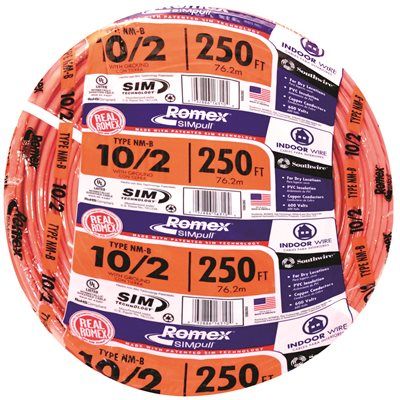 Southwire 250 ft. 10/2 Solid Romex SIMpull CU NM-B W/G Wire