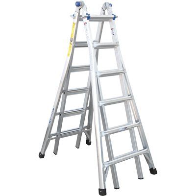 FD.Werner 26 ft. Reach Aluminum Telescoping Multi-Position Ladder with 300 lbs. Load Capacity