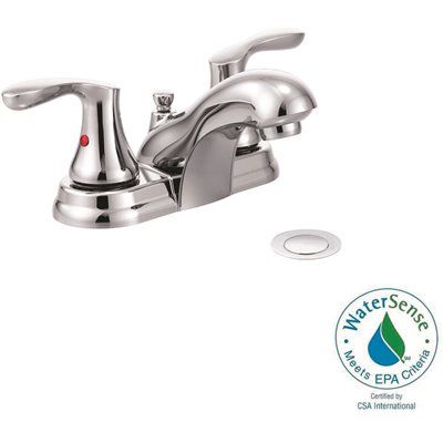 CLEVELAND FAUCET GROUP Cornerstone 4 in. Centerset 2-Handle Bathroom Faucet with Pop-Up Assembly in Chrome