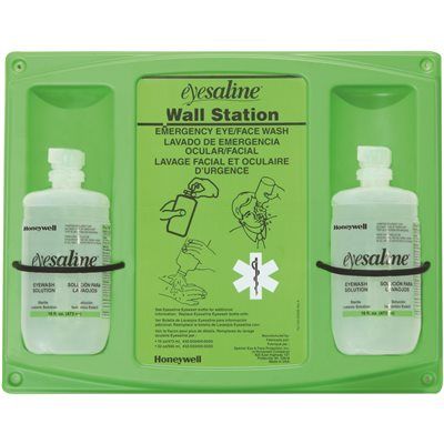 Honeywell EYESALINE DOUBLE EYEWASH WALL STATION, 16 OZ