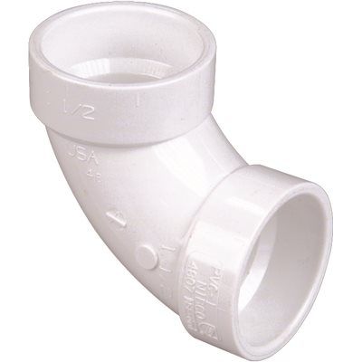NIBCO 1-1/2 in. PVC DWV 90-Degree Hub x Hub Elbow Fitting