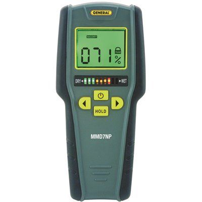 General Tools Moisture Meter, Pinless, Digital LCD with Tricolor Bar Graph