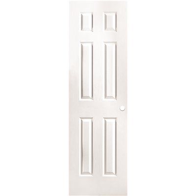 Masonite 24 in. x 80 in. 6 Panel Primed Textured Hollow Core Composite Interior Door Slab with B