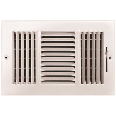 TRUAIRE 3-WAY STEEL WALL / CEILING REGISTER, 10 IN. X 6 IN., WHITE