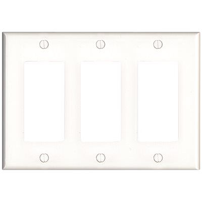 Leviton 3-Gang Decora Midsize Wall Plate, White