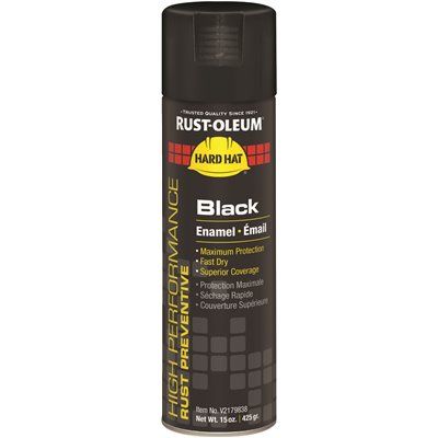 RUST-OLEUM SPRAY PAINT, RUST PREVENTATIVE, HIGH GLOSS BLACK, 15 OZ.