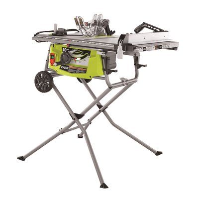 FD.RYOBI 15 Amp 10 in. Expanded Capacity Portable Corded Table Saw With Rolling Stand