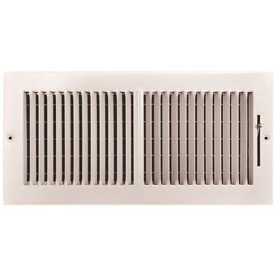 TRUAIRE 2-WAY STEEL WALL / CEILING REGISTER, 14 IN. X 6 IN., WHITE