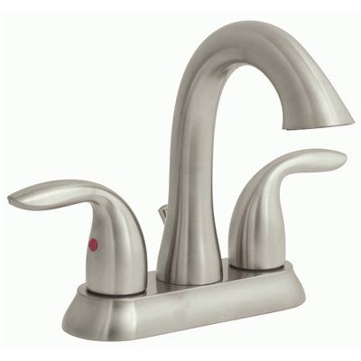 Premier Waterfront 4 in. Centerset 2-Handle Bathroom Faucet with Pop-Up Assembly in Brushed Nickel
