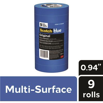 3M ScotchBlue 0.94 in. x 60 yds. Original Multi-Surface Painter&#39;s Tape (9-Pack)