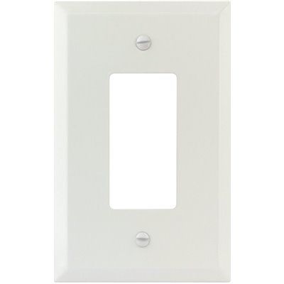 Titan3 White Smooth 1-Gang Rocker Jumbo Metal Wall Plate
