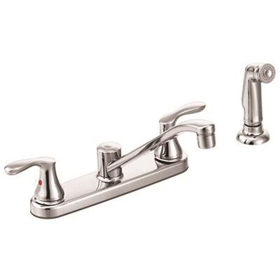 CLEVELAND FAUCET GROUP Cornerstone 2-Handle Standard Kitchen Faucet with Matching Side Spray in