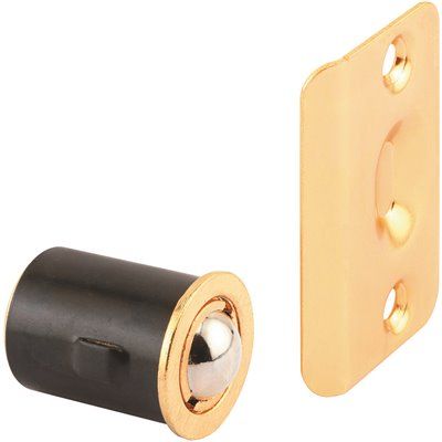 Prime-Line 1 in. Drive-in Brass Plated Bullet Ball Door Catch (10-Pack)