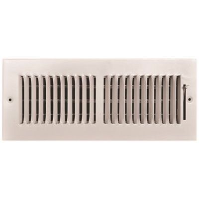 TRUAIRE 2-WAY STEEL WALL / CEILING REGISTER, 12 IN. X 4 IN., WHITE