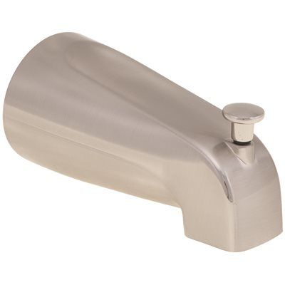 Proplus 1/2 in. FIP Bathtub Spout with Top Diverter, Brushed Nickel