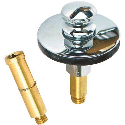 Watco Push Pull Bathtub Stopper with 3/8 in. to 5/16 in. Pin Adapter in Chrome Plated