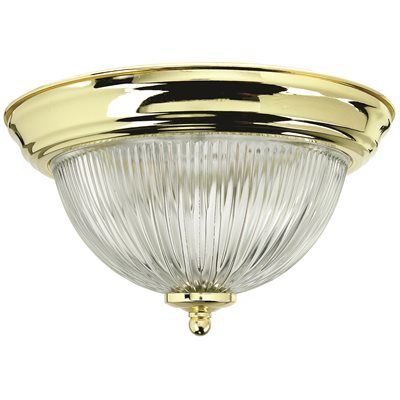 Monument Halophane Dome 11-3/8 in. Ceiling in Fixture Polished Brass Uses One 60-Watt Incandesce