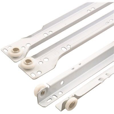Prime-Line White Bottom Mount RV and Mobile Home Drawer Track Guide Slides (1-Set)