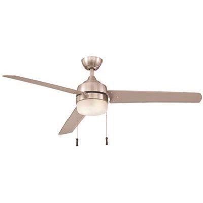Carrington 60 in. Indoor/Outdoor Ceiling Fan with LED Dome Light Kit, Brushed Nickel with Silver