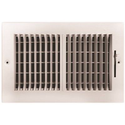 TRUAIRE 2-WAY STEEL WALL / CEILING REGISTER, 10 IN. X 6 IN., WHITE