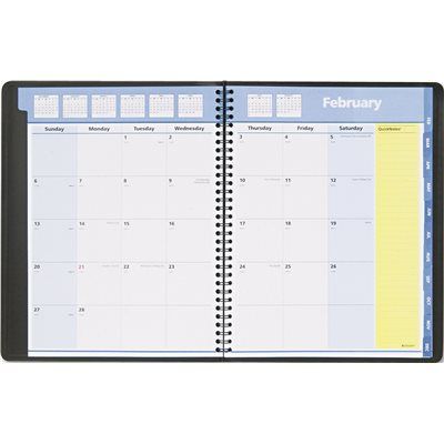 FD.QuickNotes AT-A-GLANCE QUICKNOTES UNRULED MONTHLY PLANNER, 8-1/4 X 10-7/8, BLACK