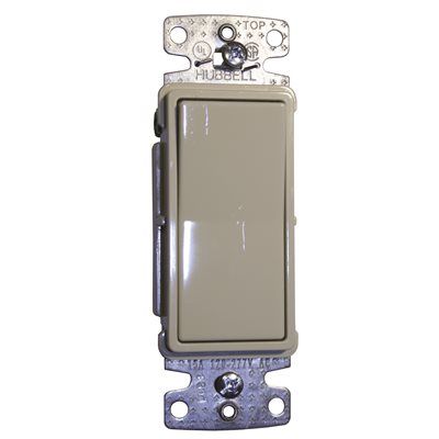 ROCKER SWITCH SINGLE POLE 15 AMP 120 TO 277 VOLTS IVORY