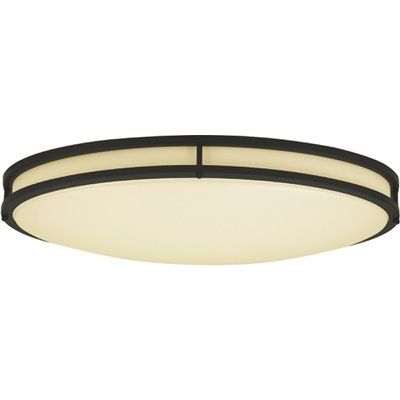 FD.EnviroLite 24 in. Matte Black Integrated Selectable LED CCT Oval Flush Mount Light
