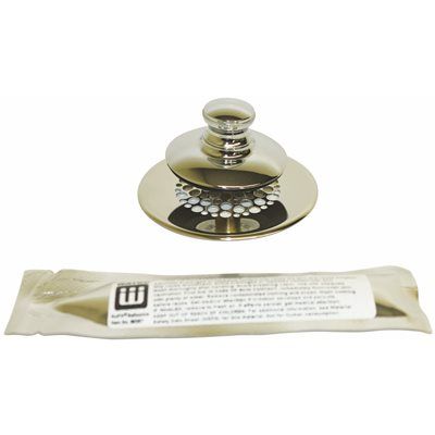 PUSH PULL® RETROFIT BATHTUB STOPPER WITH GRID STRAINER, CHROME-PLATED
