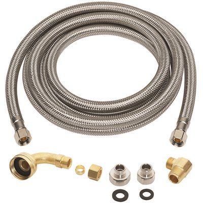 FDEverbilt 3/8 in. x 3/8 in. x 96 in. Stainless Steel Universal Dishwasher Supply Line
