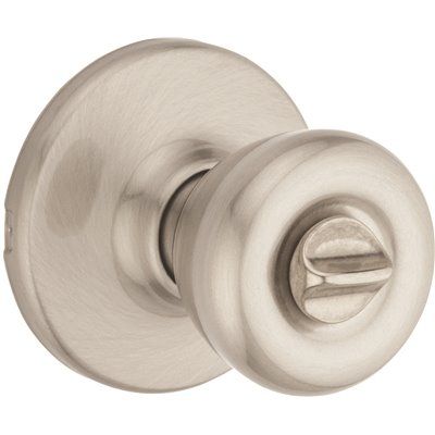 Kwikset Tylo Satin Nickel Bed/Bath Featuring Microban Antimicrobial Technology Door Knob with Lo
