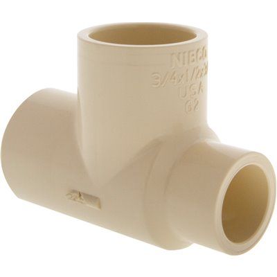 Everbilt 3/4 in. x 1/2 in. x 3/4 in. CPVC-CTS All Slip Reducing Tee Fitting