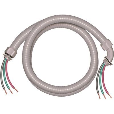 Southwire 1/2 in. x 6 ft. 10/3 Ultra-Whip Liquidtight Flexible Non-Metallic PVC Conduit Cable Whip