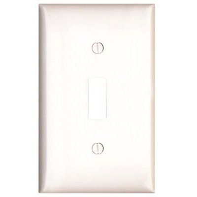 WALLPLATE MIDI 1-GANG TOGGLE NYLON WHITE