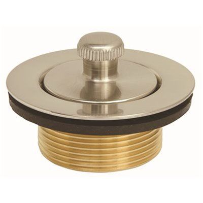 LIFT-AND-TURN BATHTUB DRAIN WITH BUSHING, BRUSHED NICKEL