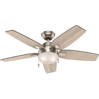 Hunter Antero 46 in. LED Indoor Brushed Nickel Ceiling Fan with Light