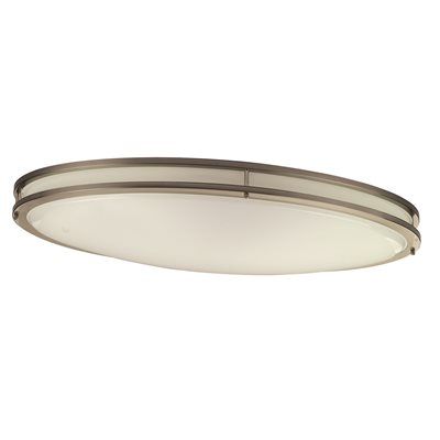 MONUMENT® LED FLUSH MOUNT OVAL CEILING FIXTURE, BRUSHED NICKEL, 32-1/4 X 18 IN., 44-WATT LED INT