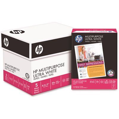 FD.HP Multipurpose Paper, 96 Bright, 20 lbs. Letter, White (2500 Sheets/Carton)
