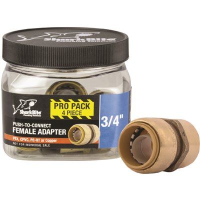 SharkBite 3/4 in. Push-to-Connect x FIP Brass Adapter Fitting Pro Pack (4-Pack)