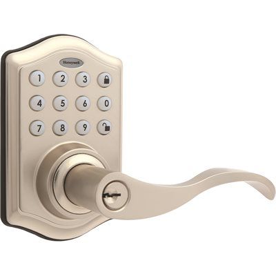 FD.Honeywell Satin Nickel Keypad Electronic Door Lever Entry Lock