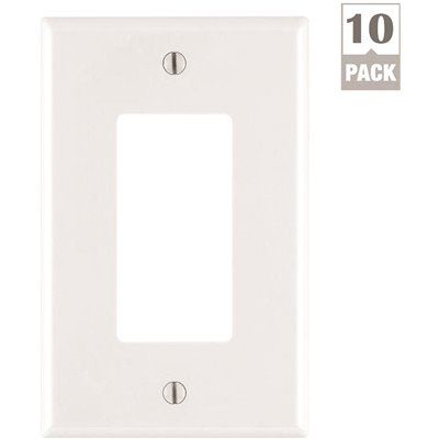 Leviton Decora 1-Gang White Decorator/Rocker Midway Nylon Wall Plate (10-Pack)