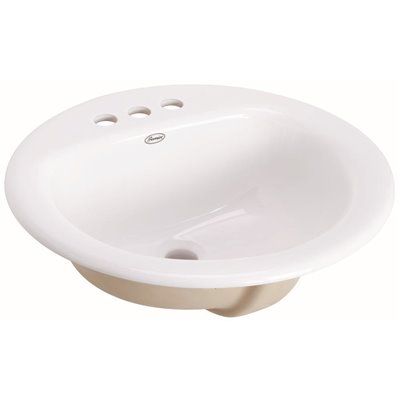Premier 19 in. Round Drop-In Bathroom Sink in White
