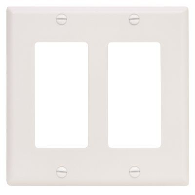 DECORA SWITCH 2 GANG PLATE WHITE