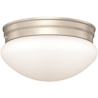 MONUMENT® MUSHROOM CEILING FIXTURE, BRUSHED NICKEL, 9-1/2 IN., USES 2 60-WATT INCANDESCENT MEDIU