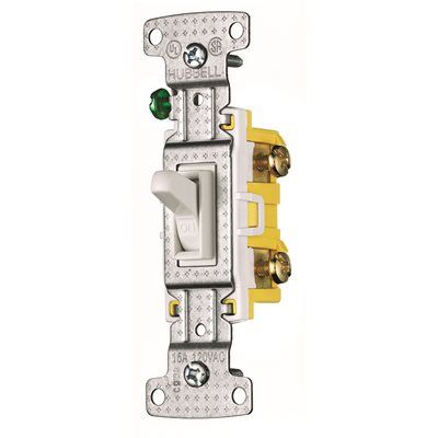 TOGGLE SWITCH SINGLE POLE 15A 120V WHITE