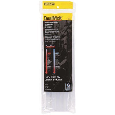 STANLEY® DUAL-TEMP STANDARD GLUE STICKS 10 IN., 12 PACK