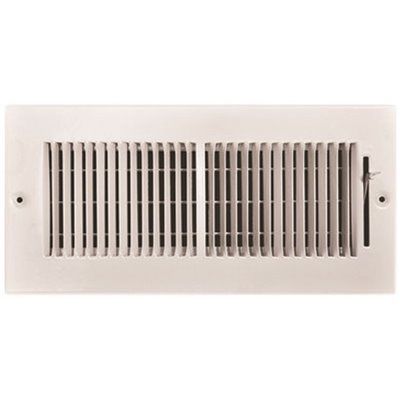 TruAire 10 in. x 4 in. 2-Way Steel Wall/Ceiling Register 1/3 in. Fin Spacing