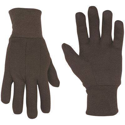 CLC® 100% COTTON BROWN JERSEY GLOVES, 12 PAIRS PER PACK