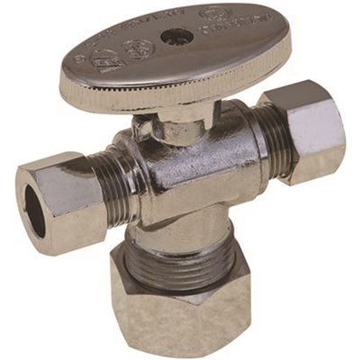 Premier 5/8 in. Compression x 3/8 in. Compression x 3/8 in. Compression, Lead Free Quarter Turn