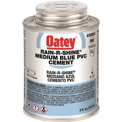 OATEY® PVC RAIN-R-SHINE CEMENT, BLUE, 8 OZ.